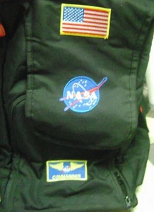 Astronaut Backpack Commander NASA Patches Aeromax Unisex-adult ABP Jr. Black - Picture 1 of 3