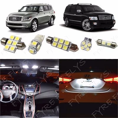 Kit paquete interior 13 luces LED blancas para Infiniti QX56 2011-2018 o QX80 IQ1W Foto 1 de 4
