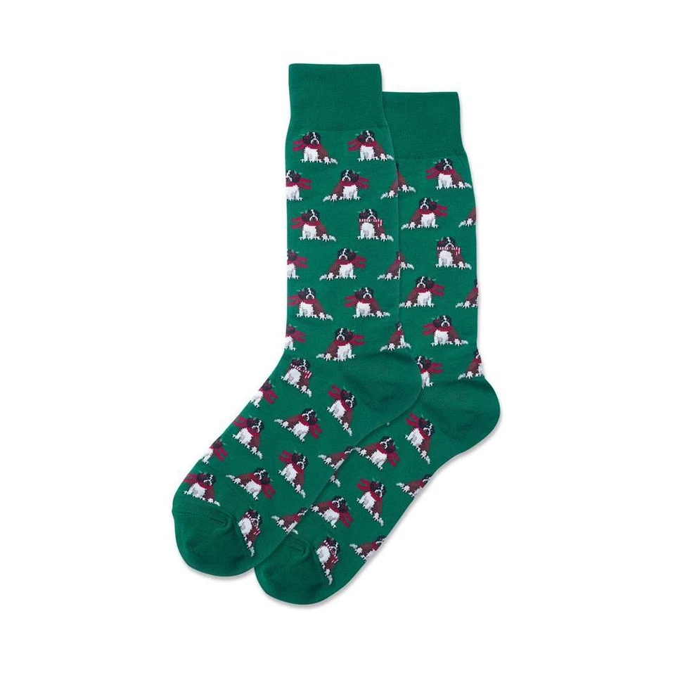 Hotsox Men's Holiday Dog Socks 1 Pair, Green, Men's 8.5-12 Shoe - Image 1 of 1
