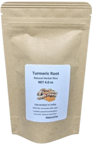 Kurkumawurzelscheibe - 100% aus der Natur, wild gefertigt - Bild 1 von 2