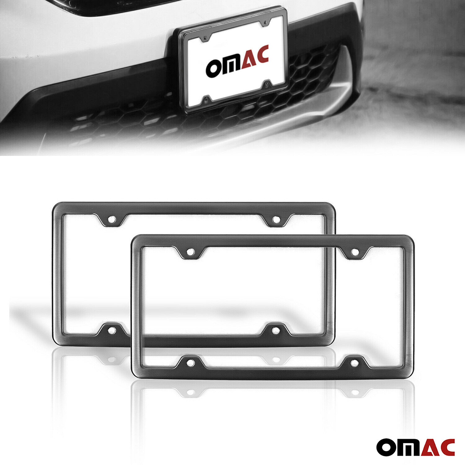 Ford Racing Brushed Chrome Stainless Steel License Plate Frame eBay