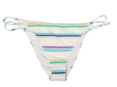 Parte inferior de bikini O'NEILL Lowtide Cardiff talla XL marfil a rayas venta al por menor $39,50 Foto 1 de 4