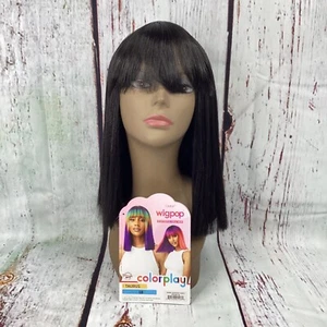 Taurus 1B Off Black Blunt Cut Wig with Bang Classic Cap Synthetic Heat Resistant - Picture 1 of 7