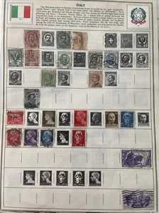 R- 1879-1959 Italy stamps on album sheets - 85 total on 4 sheets - Picture 1 of 10