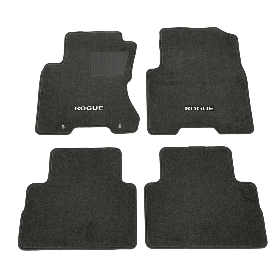 Juego de 4 alfombrillas delanteras y traseras Nissan Rogue 2008-2013 negras alfombrillas OEM NUEVAS Foto 1 de 3