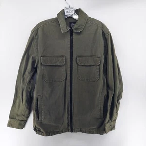 original use jacket men size XS green canvas full zip cotton utility pockets - Picture 1 of 9