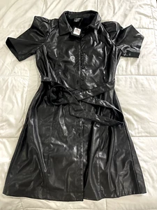 Woman's leather dress DKNY size 10 new with tag - Picture 1 of 4