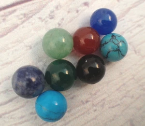 SET Runde Perlen Halb Gebohrt Loch 8,00 mm Gemischt Edelstein Farbe Perlen 20 Stck. GROSSPACKUNG - Bild 1 von 5