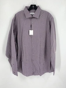 Calvin Klein Purple Striped Dress Shirt Classic Regular Fit size 17 - Picture 1 of 4