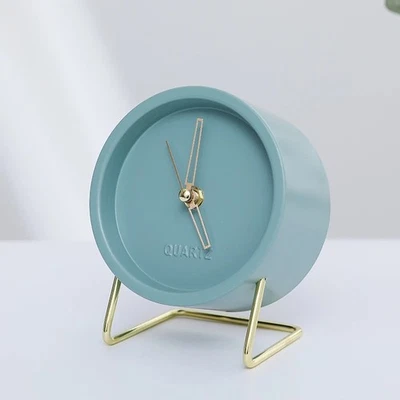 Nordische Tischuhr Modern Kunst Design Leise Zeiger Kreative Deko Wohnzimmer Uhr - Bild 1 von 3