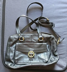 Coach Echtleder Schultertasche Handtasche Farbe Schwarz - Bild 1 von 6