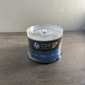 HP Lightscribe CD-R Discs 50 PK 52X 700 MB 80 Min Music NEW SEALED - Picture 1 of 4
