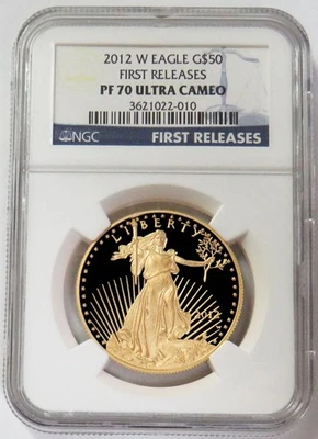 2012 W GOLD $50 PROOF AMERICAN EAGLE 1oz NGC PF 70 UC - Image 1 of 2