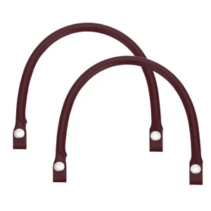 2Pcs Leather Purse Handles,0.6"x16" Bag Purse Straps with Silver Button,Wine Red - Foto 1 di 7