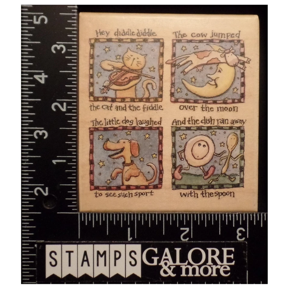 РЕЗИНОВЫЕ ШТАМПЫ STAMPINGTON & CO K5273 ЛОЖКА ДЛЯ СОБАКИ CAT & THE FIDDLE COW MOON #1087 - Изображение 1 из 2