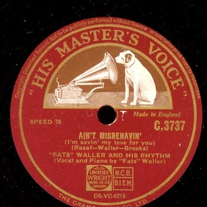 FATS WALLER Ain't misbehavin' / Moppin' and boppin' E+! Jazz in XXL 78rpm G4724 - Picture 1 of 2