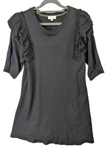 Umgee Dress Women size S French Terry Rag Raw Ruffle Sleeve Hem Goth Whimsical - Picture 1 of 12