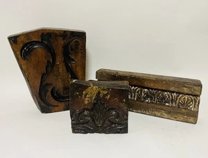 Set of 3 Antique Victorian Carved Wood Plaster Mirror Architectural Moulds - Picture 1 of 8