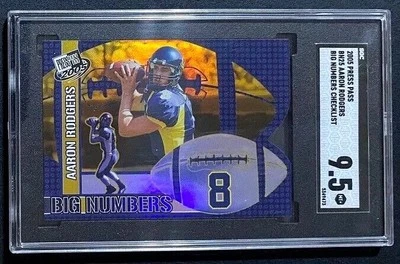 AARON RODGERS SGC 9.5 ROOKIE BIG NUMBERS EARLY CARD ~ GREEN BAY PACKERS - Image 1 of 2