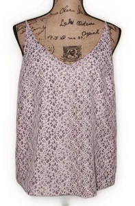 Banana Republic - Pretty Pink & Gray Floral Lace Adjustable Camisole - Size L - Picture 1 of 3
