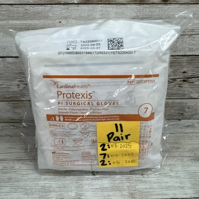 Protexis PI Polyisoprene Surgical Gloves Sterile *11 Pair* Size: 7 *See Dates* - Image 1 of 4