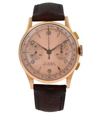 Chronographe Suisse 401 Vintage 18k Yellow Gold 47 Grams 38MM Men's Manual Wind - Image 1 of 4