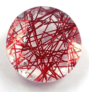 60.90 Ct Round Cut Red Rutilated Quartz Certified Transparent Loose Gems M25 - Picture 1 of 8