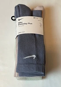 Nike Everyday Plus Blue, Green, Multicolor Crew Socks 3 Pair Men's Size 8-12 - Picture 1 of 3