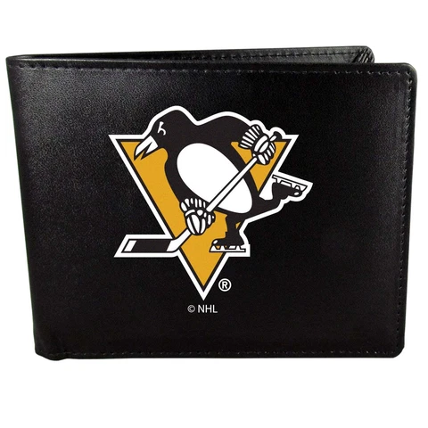 Siskiyou Sports NHL Unisex Pittsburgh Penguins Bi-fold Wallet Large Logo Cover
