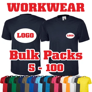 Bedrucktes Arbeitskleidung T-Shirt Paket personalisiert für Unisex Firma Arbeitsuniform Posten - Bild 1 von 20