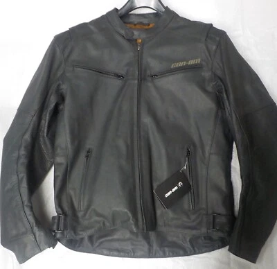 Chaqueta de montar Can-Am de cuero negra mediana NUEVA 4408280690 Foto 1 de 4