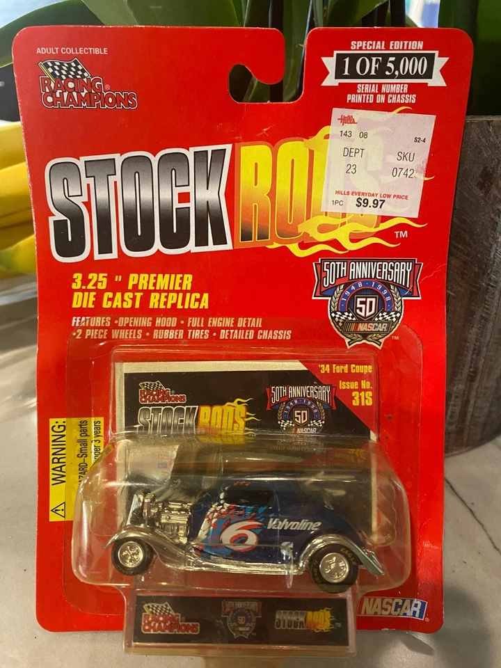 Mark Martin 1934 Ford Coupe Stock Rod #6 Edizione 31S Cofano Apre - Immagine 1 di 1