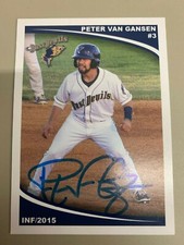 Peter Van Gansen 2015 Signed Tri City Dust Devils Team Card