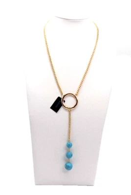 Collar Alfani Y Imitación Turquesa Bola Gota Tono Dorado Círculo Venta al por menor $44.50 Foto 1 de 4