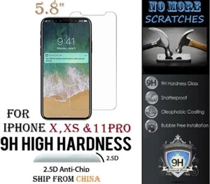 2.5D 9H Tempered Glass HD Screen Protector iphone X XS 11 PRO 5.8" Protecteur ! - Zdjęcie 1 z 7