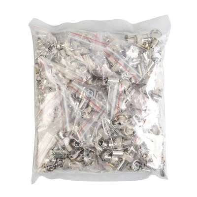 100pcs RG59 BNC Crimp On Connector DVR Broadcast Video Coax Cable Male Adapter - Image 1 of 4