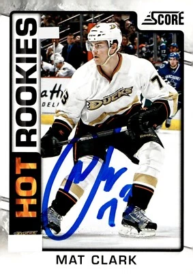Mat Clark - Signed 2012-13 Panini Score Hot Rookies Card #529 - Anaheim Ducks - Image 1 of 2