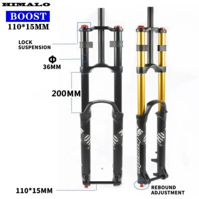 MTB Boost Mountain Bike DH AM Suspension Air Fork Rebound Adjustment 110*15MM - Image 1 of 4