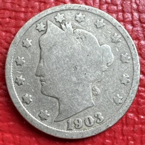 Liberty V Nickel 1903. Promedio circulado. (Solo 1 moneda). KM# 112 - Imagen 1 de 3