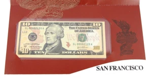 2004 A 10 Dollar Bill Note San Francisco Federal Reserve Low Serial Number BEP - Picture 1 of 5