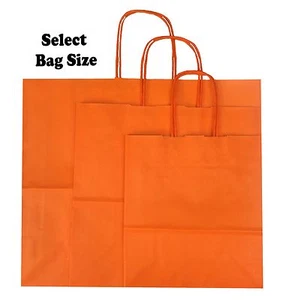 Orange Papier Geschenktüten ~ Boutique Shop Party Tasche ~ Größe wählen Small Medium Large - Bild 1 von 5