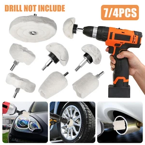 Car Motorcycle Polisher Polishing Buffing Pad Mop Wheel Kit Set for Drill Rotary - Picture 1 of 13