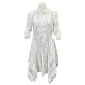 Abito camicia BCBGMAXAZRIA Beatryce fazzoletto-orlo bianco occhiello taglia small - Foto 1 di 8