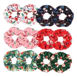 12pcs Christmas Hair Scrunchies for Women Girls Santa Christmas Tree color 5 - Picture 1 of 8