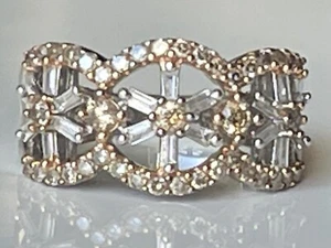 Anillo de ley floral de champán y diamantes blancos, 3/4 cttw, de Affinity talla 5 NUEVO - Imagen 1 de 7