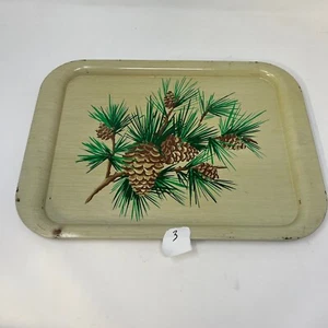 Mid Century Metal TV Lap Tray Pinecone Vintage - Picture 1 of 8