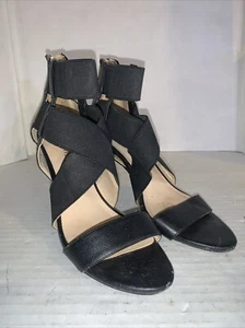 Nine West Black Dress Sandals Zipper High Heels Size 6M Fashionable Footwear - Picture 1 of 22