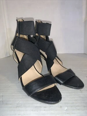 Nine West Black Dress Sandals Zipper High Heels Size 6M Fashionable Footwear - Image 1 of 4