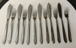 Vintage Firth Stainless Steel Table Dinner Knives Eaters & Forks Set Cutlery - Picture 1 of 6