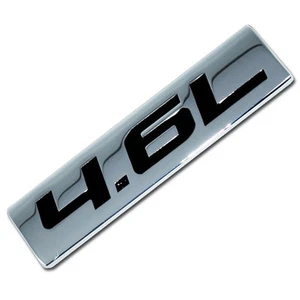 CHROME/BLACK METAL 4.6L ENGINE RACE MOTOR SWAP EMBLEM BADGE FOR TRUNK HOOD DOOR - Picture 1 of 1